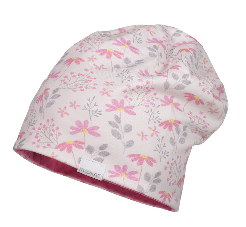 Maximo Jersey Beanie Wendemütze mit UV Schutz Orchid Pink & Blumen Maximo Jersey Beanie Wendemütze mit UV Schutz Orchid Pink & Blumen