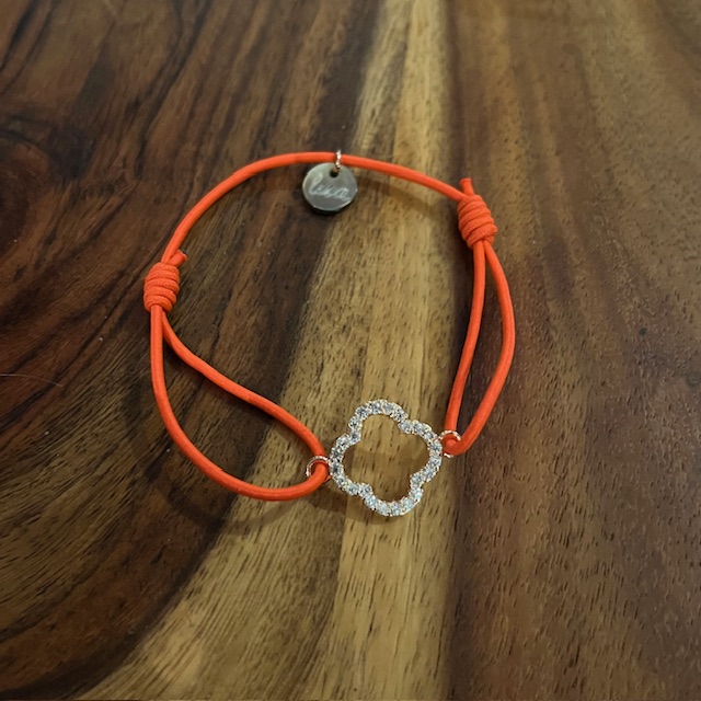 Lua Floris Armband - Elastisch mit Gold Glitzer Charm - Wählen Sie Ihre Farbe 