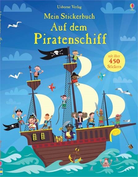 USBORNE-STICKERBUCH-PIRATENSCHIFF Usborne Stickerbuch - Auf dem Piratenschiff