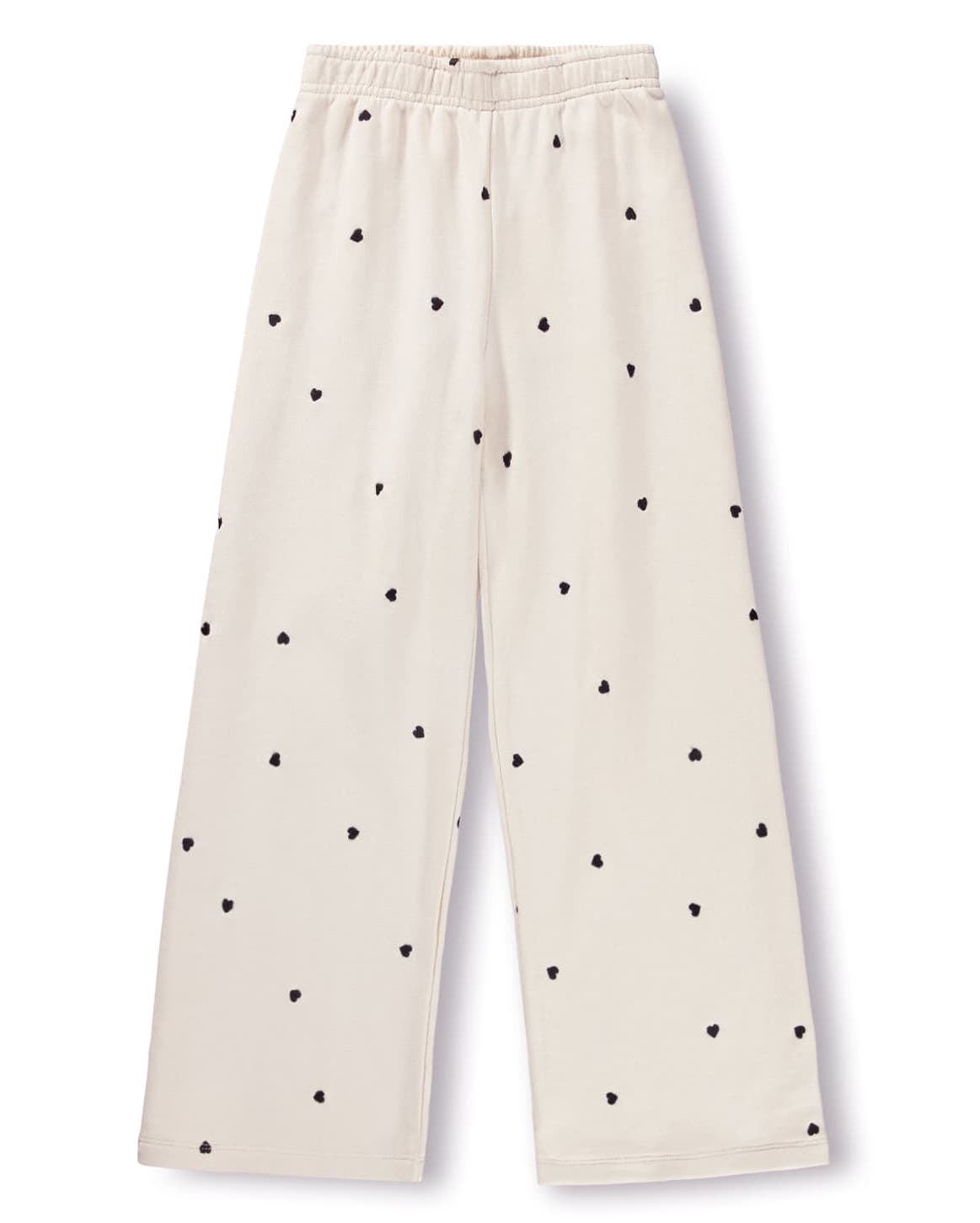 Molo Anna Sweathose in Sand Creme mit Confetti Herzen Allover 