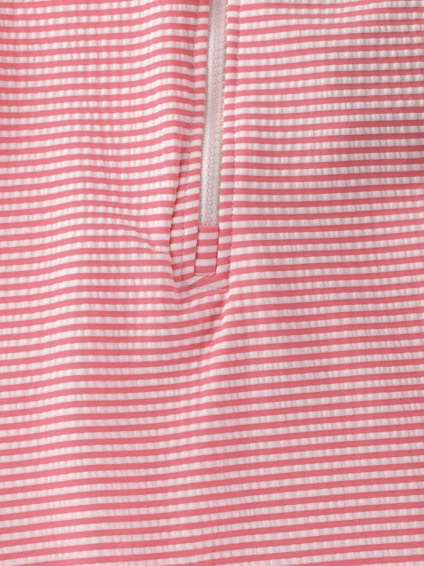 Color Kids Baby Langarm Badeanzug Overall mit UPF 60 UV Schutz - Pink Lemonade Coral Gestreift
