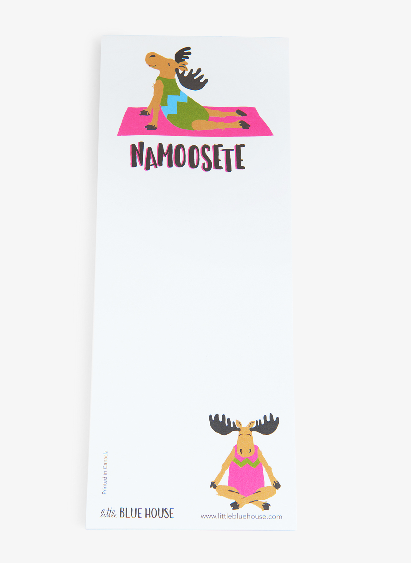 ML0YOGA004 Little Blue House Magnetliste - Namooste - Yoga Elch Magnetische Notizblock