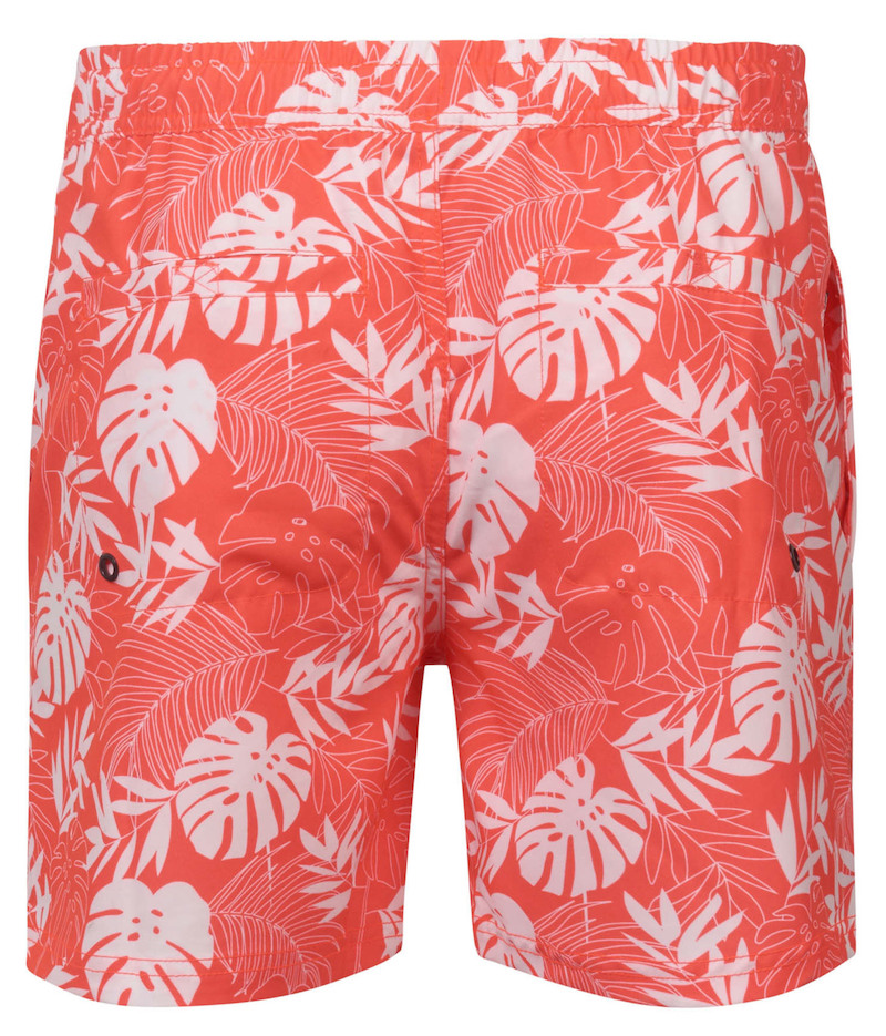 Petrol Industries Herren Badehose in Orange mit Botanik-Muster