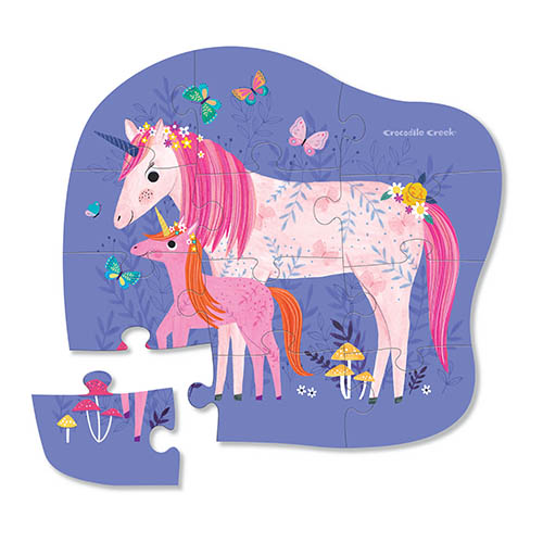 3841126B Crocodile Creek Mini Puzzle - Unicorn - Einhorn - 12 Teile