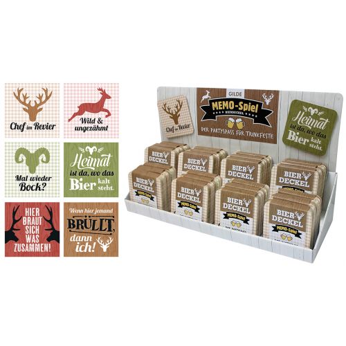 Gilde Bierdeckel Memo Spiel - Heimat - 1 Set von 12 Bierdeckel