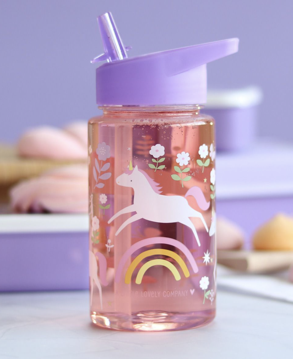 A Lovely Little Company Trinkflasche mit Strohhalm - Einhorn A Lovely Little Company Trinkflasche mit Strohhalm - Einhorn