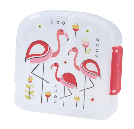 SugarBooger Sandwhich Box mit 2 Fächer - Brotzeitbox Flamingo
