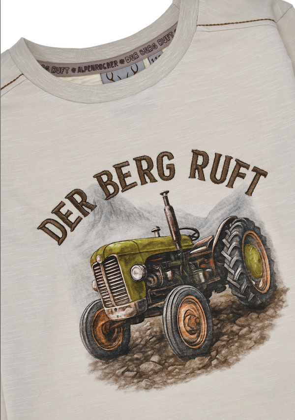 Bondi Langarm T-Shirt in Hellbraun - Der Berg Ruft - Traktor Bondi Langarm T-Shirt in Hellbraun - Der Berg Ruft - Traktor