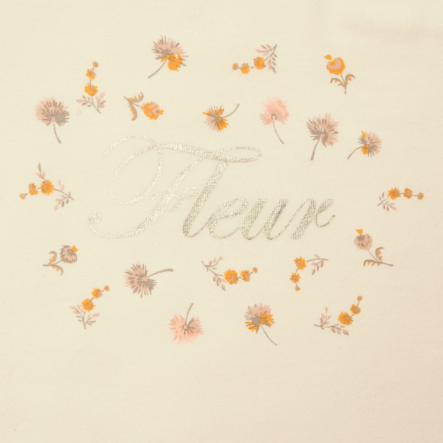 P212585_0109_3 Petit by Sofie Schnoor Kurzarm T-Shirt mit Volants - Blumen - Fleur - SALE