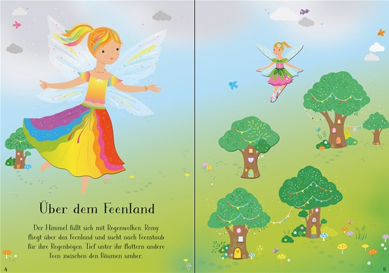 create_spread-53 Usborne Mein erstes Anziehpuppen Stickerbuch - Romy, die kleine Regenbogenfee
