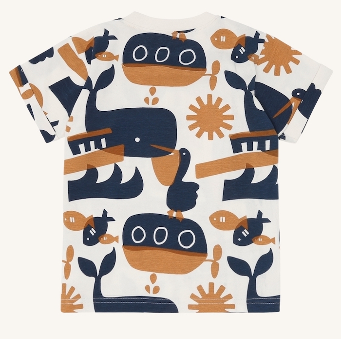 Hust & Claire Anton Kurzarm T-Shirt Ocean Life - Navy & Cognac Hust & Claire Anton Kurzarm T-Shirt Ocean Life - Navy & Cognac