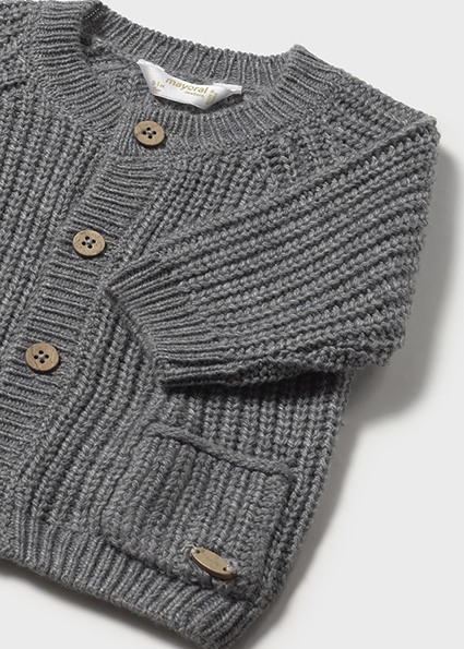 Mayoral Baby Strickjacke Grobstrick mit Taschen in Grau