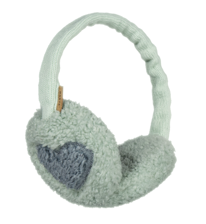 Barts Bozzie Earmuffs Teddy mit Herz in misty green - Mint & Dunkelgrün
