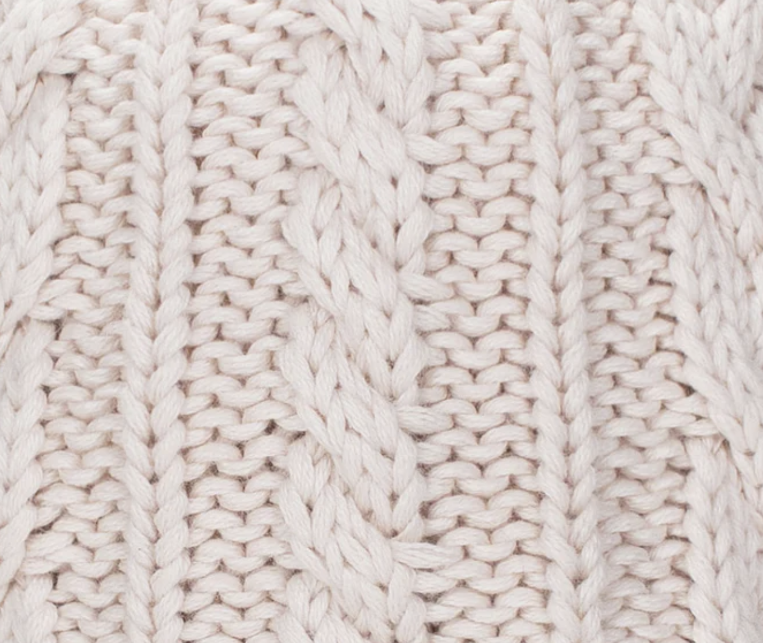 Cabaia Mütze Vieaux - Bio-Baumwolle Beanie mit Zopfmuster in Creme