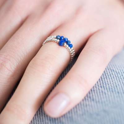 abs_nov18_0391_200x200-2x A Beautiful Story Ring - Beauty Lapislazuli Silber Ring mit 5 Steine M/L - SALE