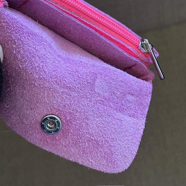 Soft Leder Geldbeutel in Neon Pink - Klein 