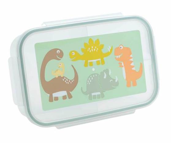 SugarBooger Bento Box mit 3 Fächern - Brotzeitbox Dinosaurier