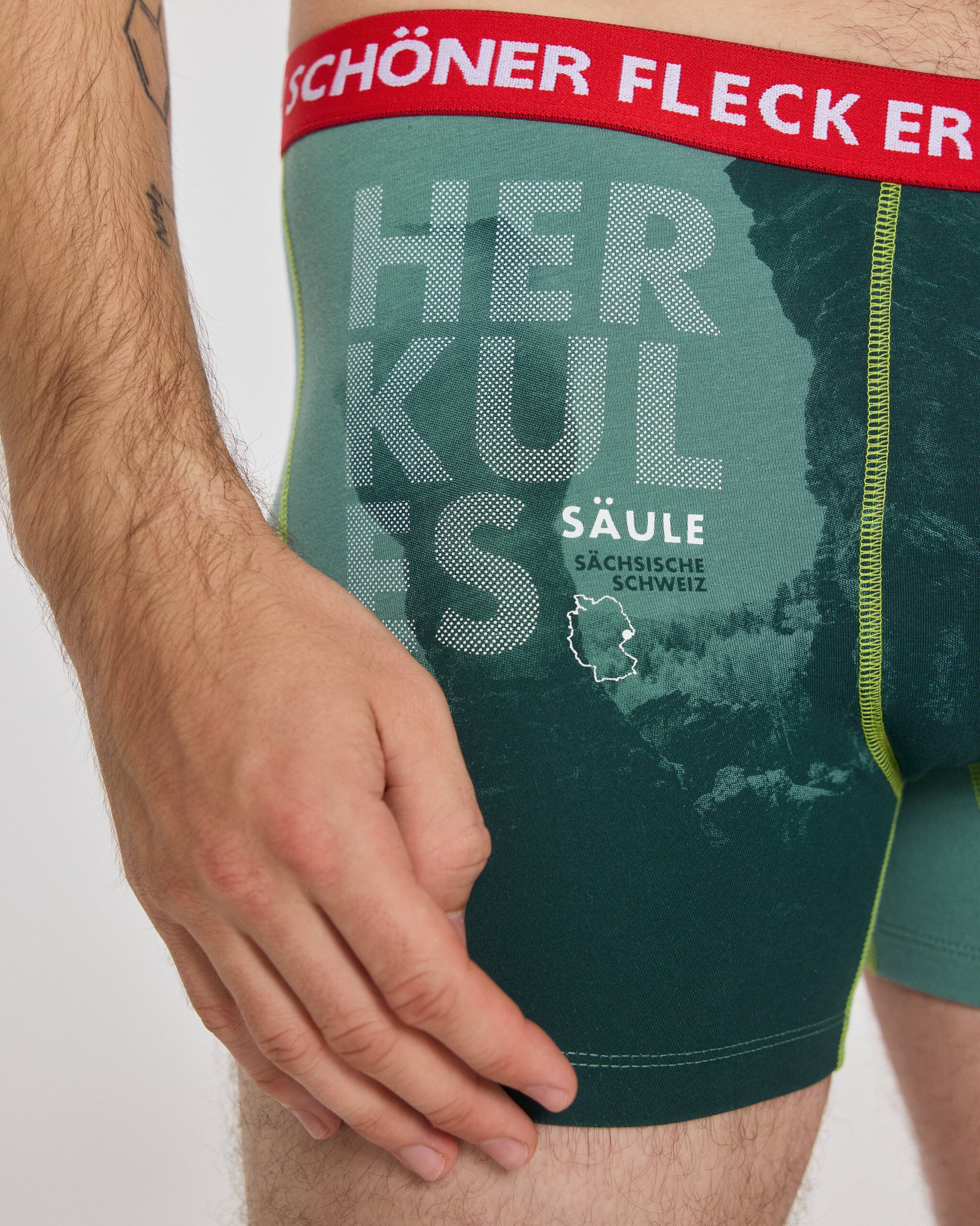 ESFE Alpine Bio-Wäsche Herren Boxer in Eukalyptus Grün - HERKULESSÄULE