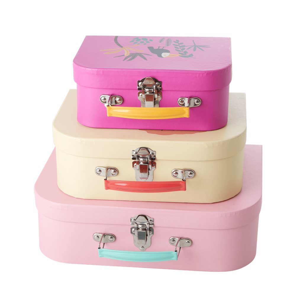 Rice Pappe Koffer - Jungle Animals Print Pink - Größe aussuchen