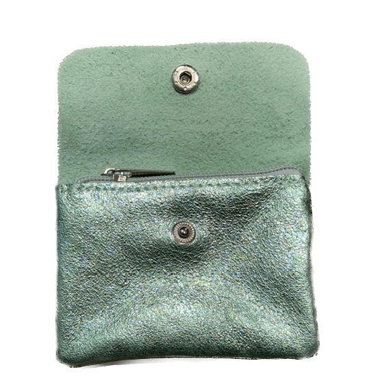 BFF Soft Leder Geldbeutel Glitzer Glam Sorbet Mint Grün - Klein 