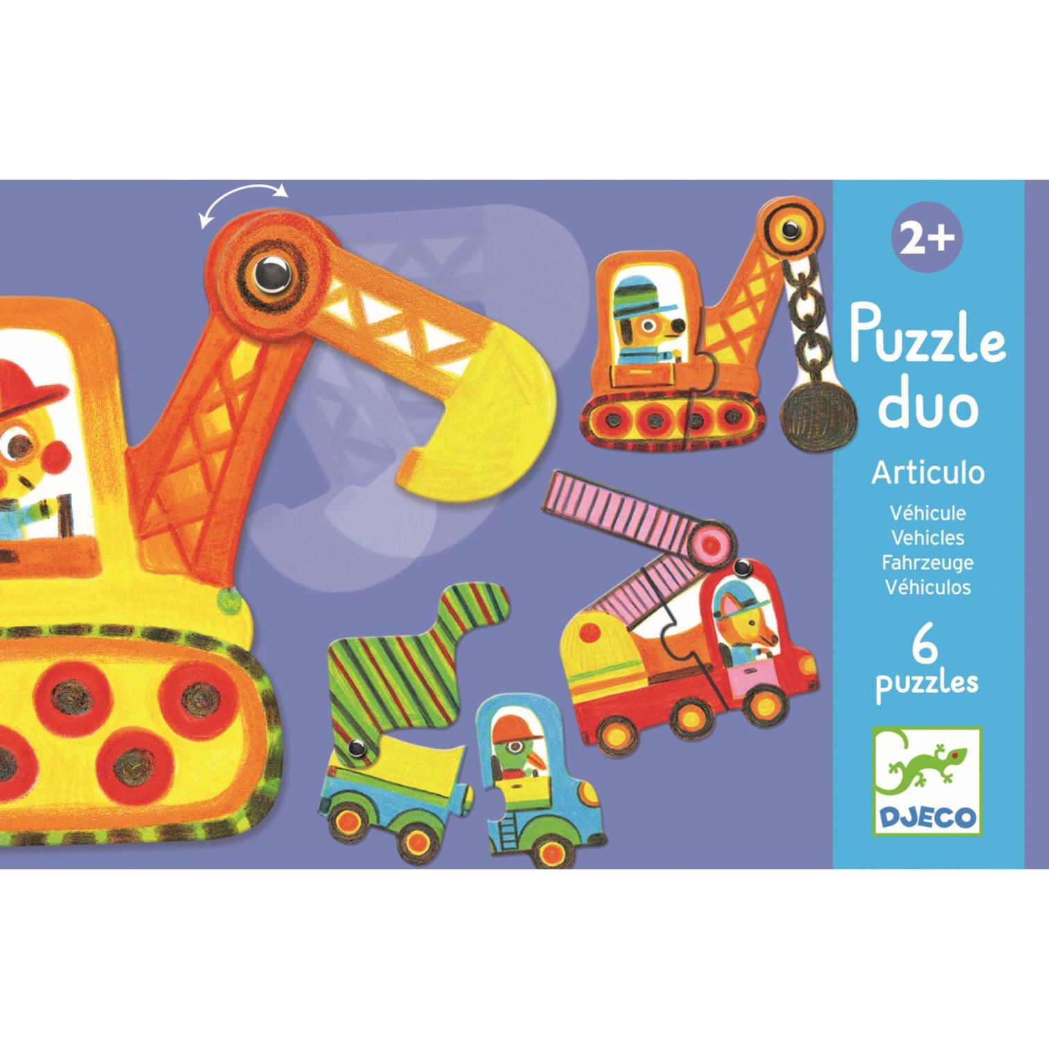 65a83b1fe1c61691cbdc1520c67bd2df0751154f Djeco Puzzle Duo - Fahrzeuge Bagger Kipper und und Co.