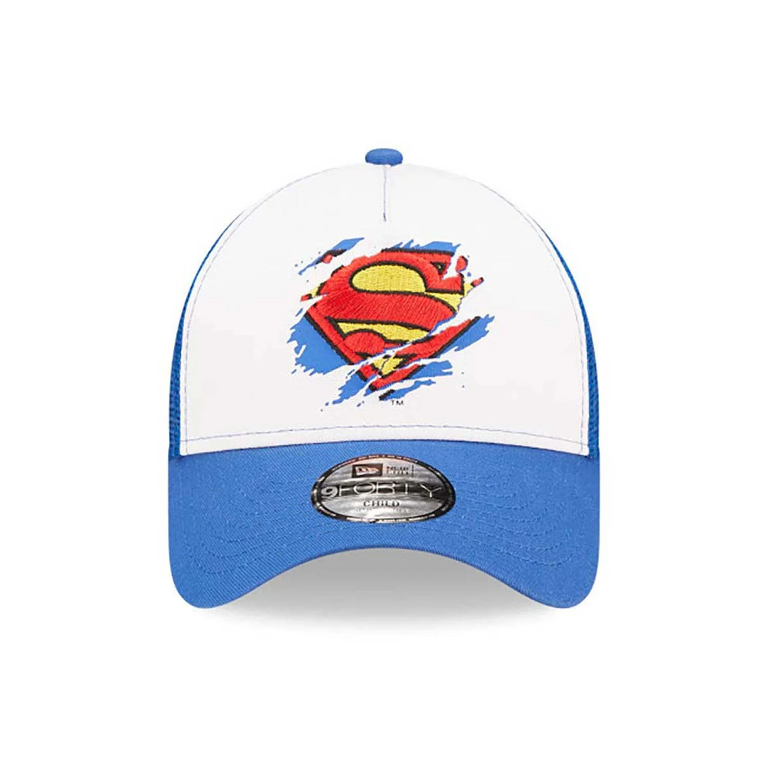 superman-white-child-a-frame-trucker-cap-60358027-center New Era Kids 9FORTY Trucker Cap - Superman Blau/Weiß