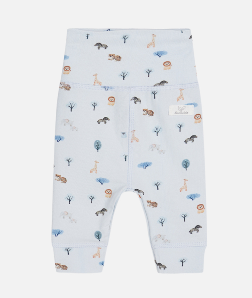 Hust & Claire Luca Jersey Hose mit Baby Bund in Hellblau - Safari Tiere