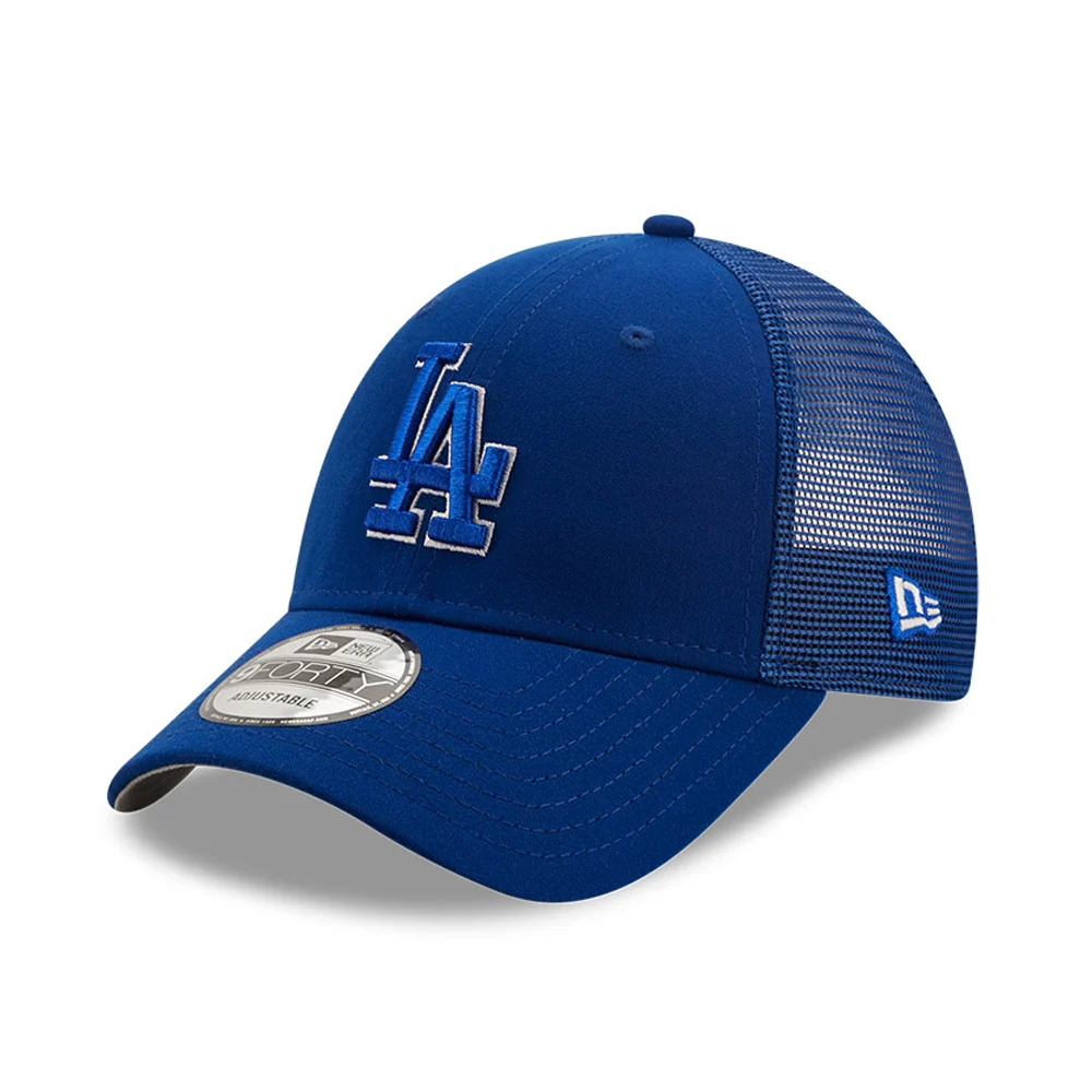 la-dodgers-home-field-blue-9forty-a-frame-trucker-cap-60222306-left New Era 9FORTY Trucker Cap - LA LOS ANGELES DODGERS in Royal Blau