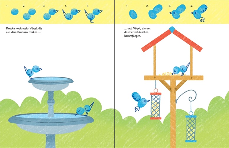 Usborne Fingerstempeln - Garten mit 7 Farben