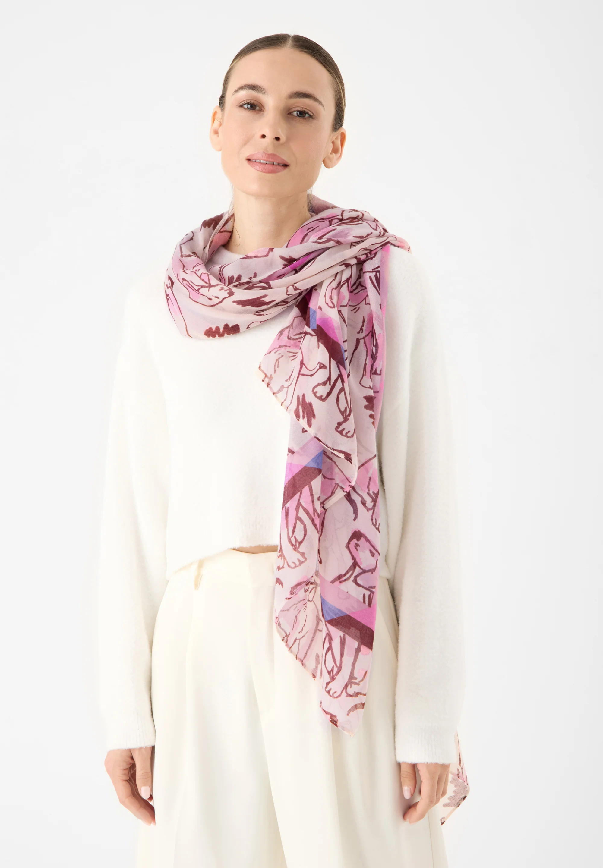 Codello Schal in Rosa mit Hunde Allover Codello Schal in Rosa mit Hunde Allover