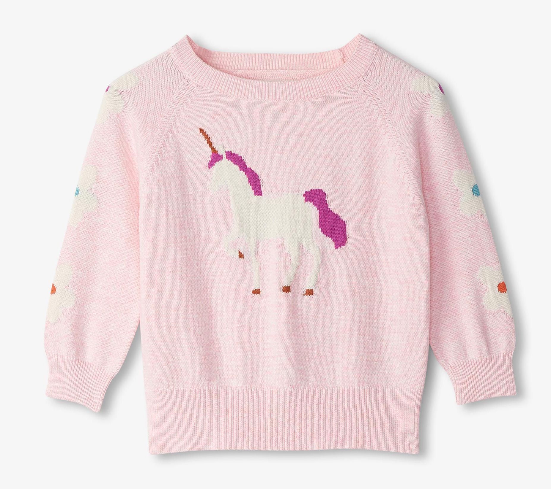 Hatley Baby Strickpulli in Rosa mit Einhorn 