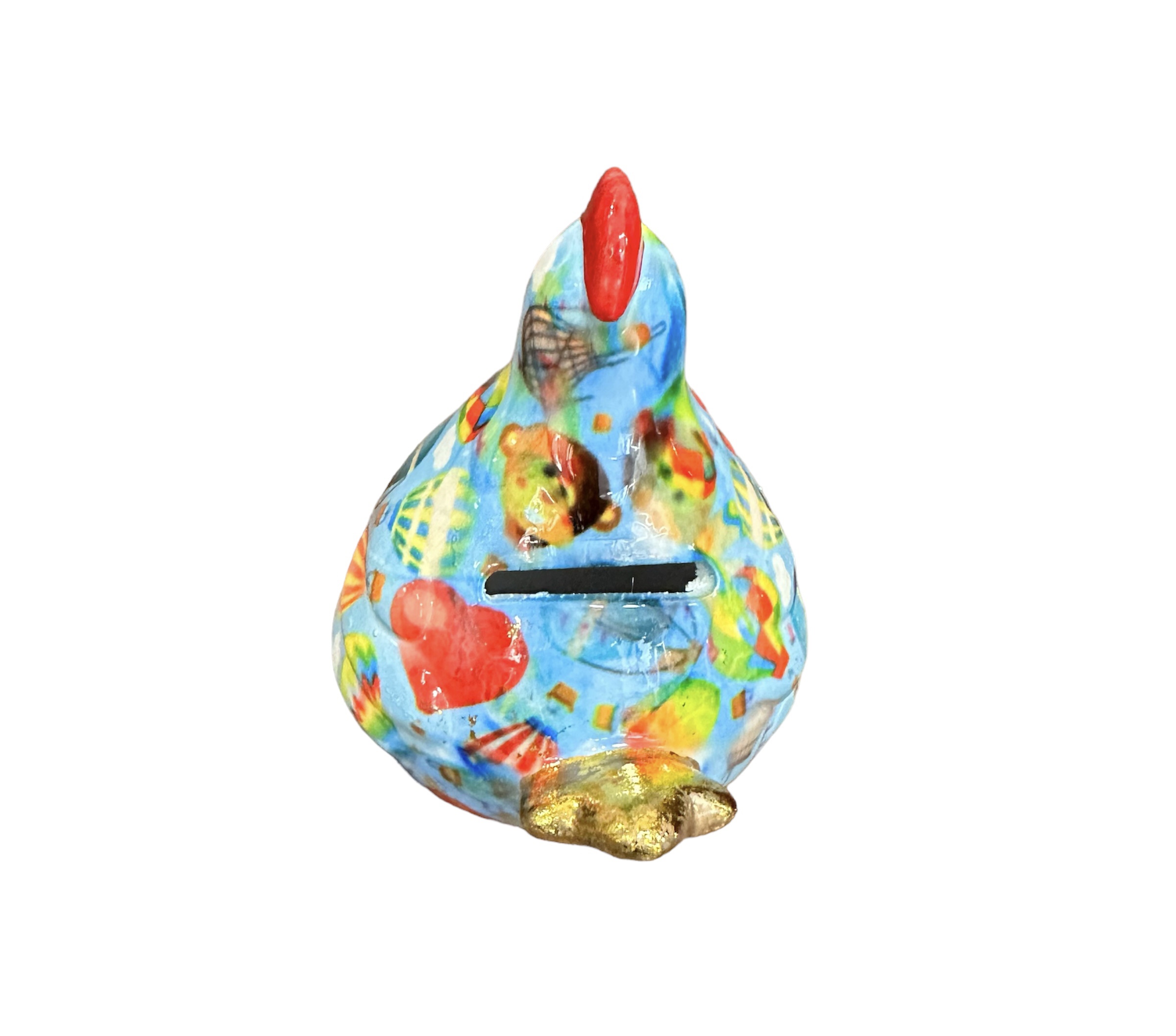 Pomme pidou Spardose Keramik - Henne Claire in Blau