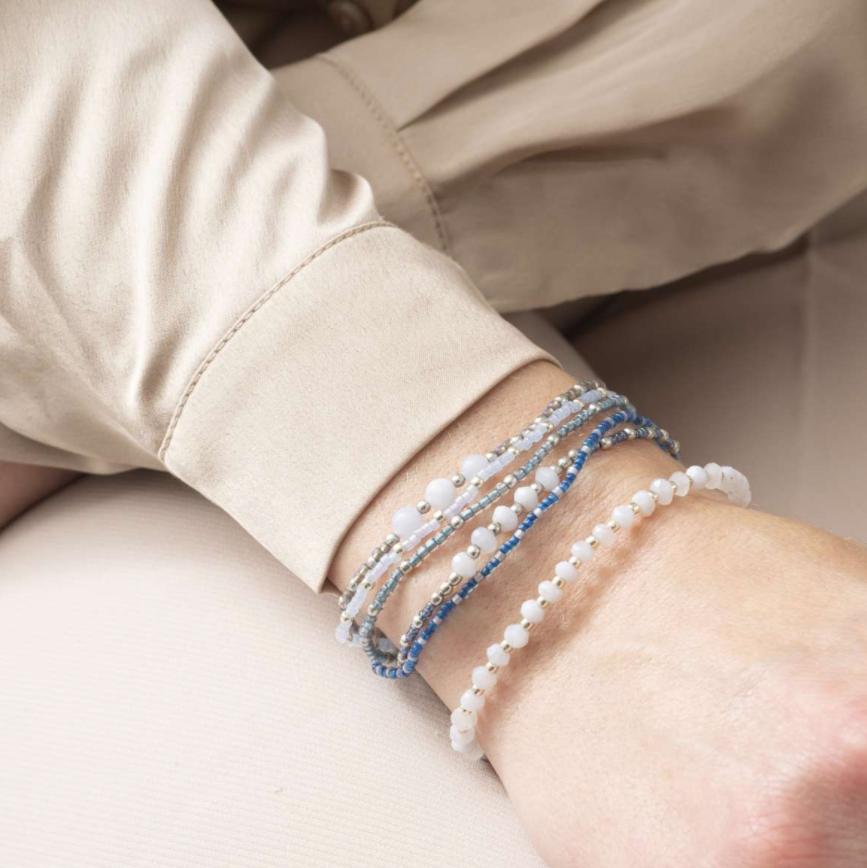 A Beautiful Story Together Blauer Achat Silber Armband