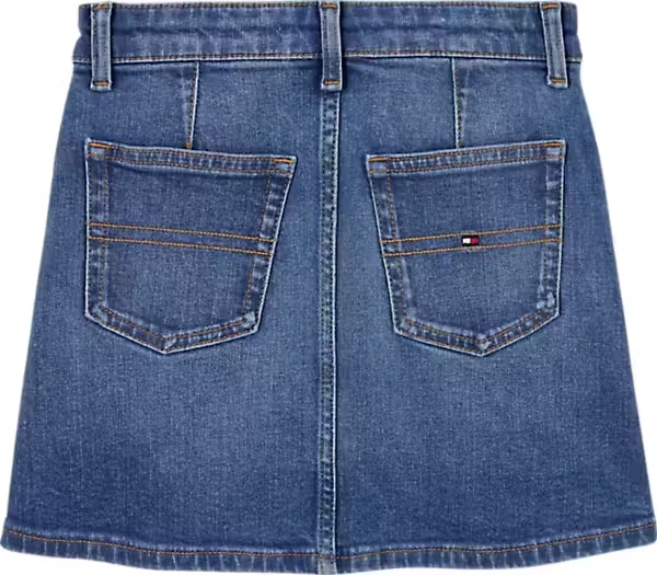 Tommy Hilfiger durchgeknöpfter Jeansrock in A-Linie - Streakyblue - SALE
