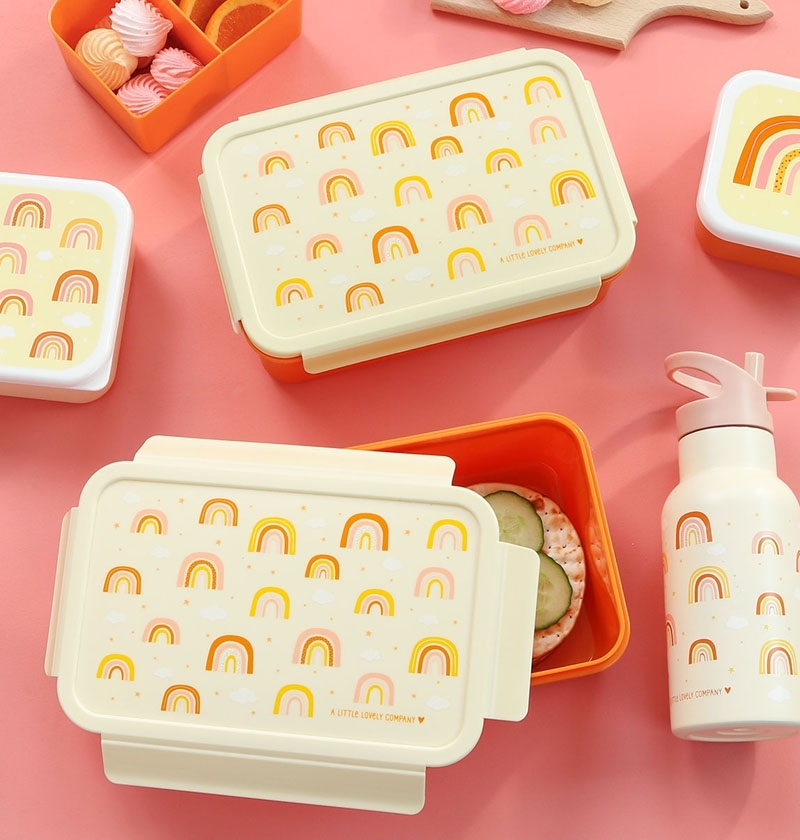 A Little Lovely Company Bento Box Brotzeitbox Lunchbox - Regenbogen