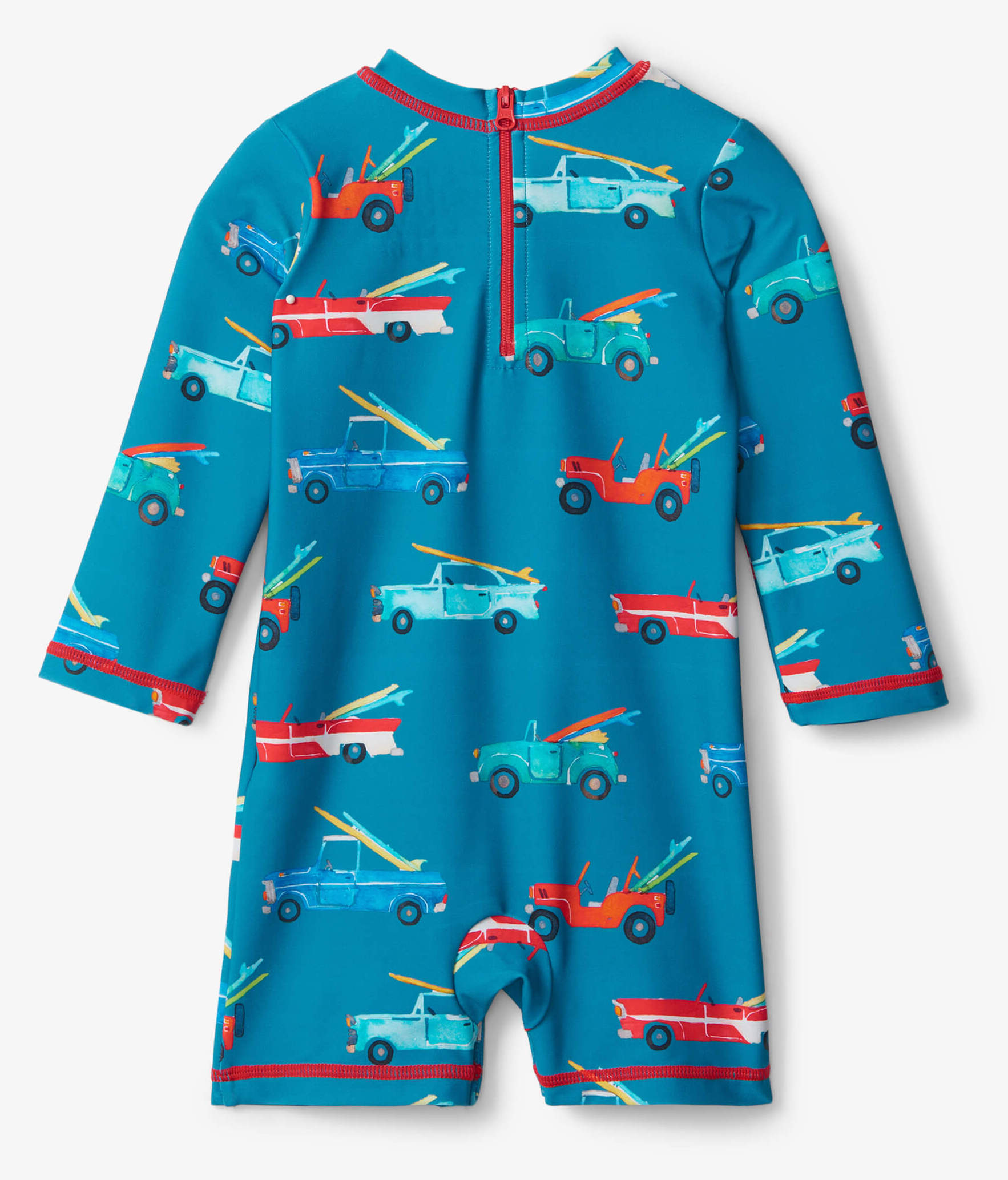 S23SCI908B_A Hatley Baby Badeanzug / Rashguard in Blau - Surfer Autos
