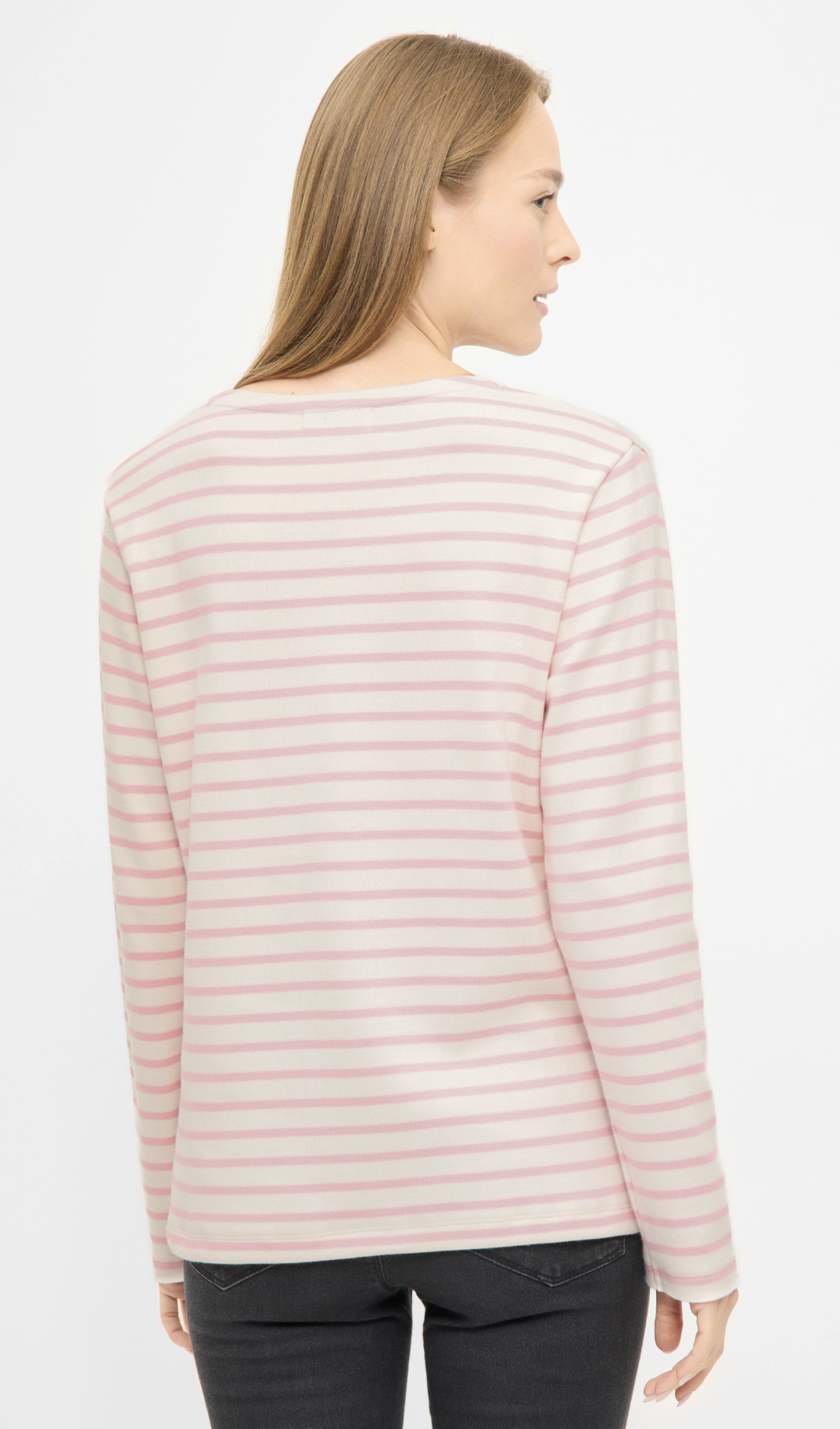 Derbe Damen Langarm Shirt in Weiß/Rosa gestreift Derbe Damen Langarm Shirt in Weiß/Rosa gestreift