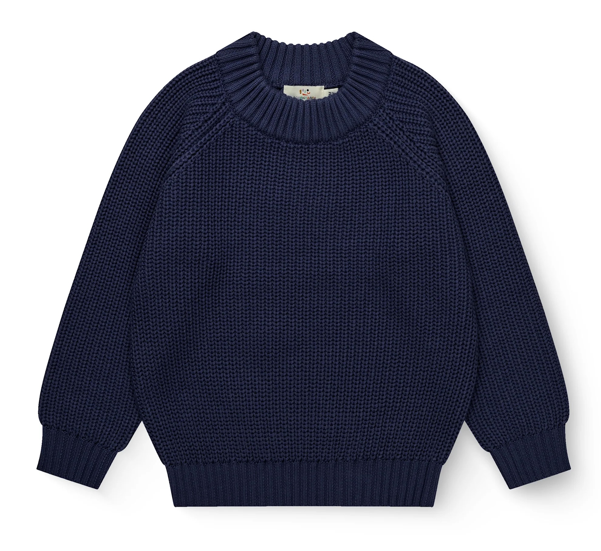 Copenhagen Colors Grobstrick GOTS Bio-Baumwolle Klassik Rundhals Pullover in Navy Copenhagen Colors Grobstrick GOTS Bio-Baumwolle Klassik Rundhals Pullover in Navy