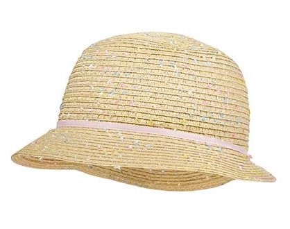 Maximo Mini Girl Strohhut in Natur mit Pastell Flecken Maximo Mini Girl Strohhut in Natur mit Pastell Flecken