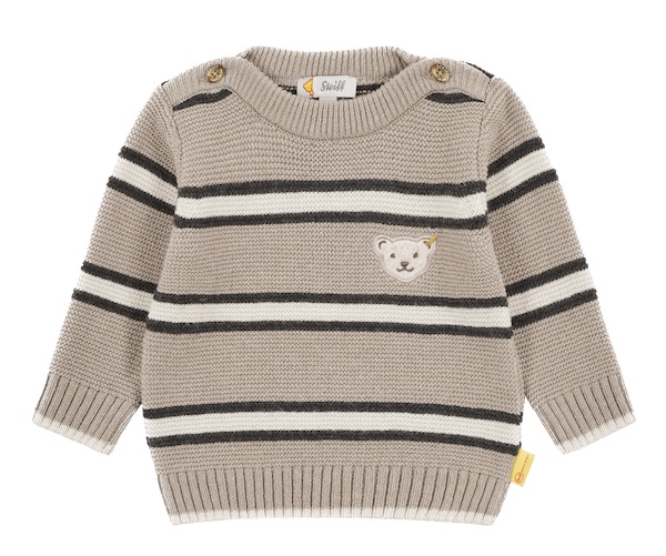 Steiff Pullover Strickpulli mit Kaschmir in Beige Creme & Navy Gestreift - SALE Steiff Pullover Strickpulli mit Kaschmir in Beige Creme & Navy Gestreift - SALE