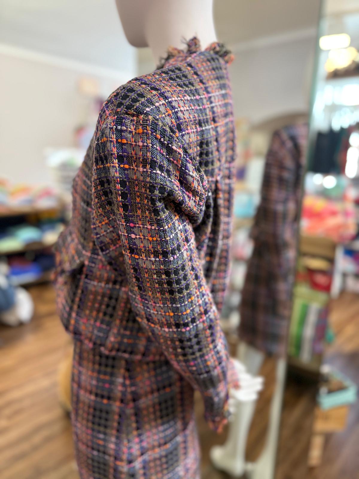 Yess Belgium Charize Blazer Tweed Boucle - Navy bunt gemustert Yess Belgium Charize Blazer Tweed Boucle - Navy bunt gemustert