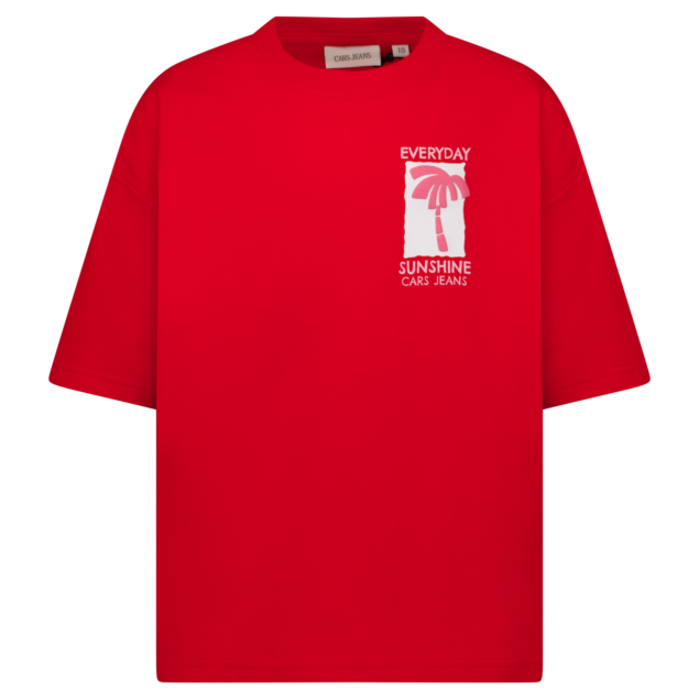 Cars Jeans Junie Kurzarm T-Shirt in Rot - Everyday Sunshine
