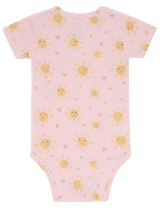 Hust & Claire Kurzarm Bambus Body in Rosa - Sonnenschein - Sunshine