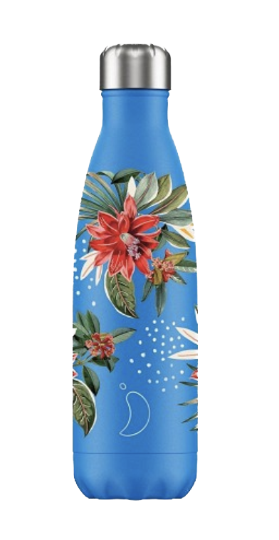 Chilly's Bottles - Chilly's Flasche in Blau 500ml Floral Oasis Blue Chilly's Bottles - Chilly's Flasche in Blau 500ml Floral Oasis Blue
