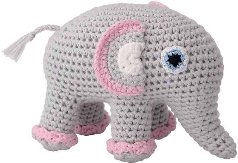 12331 Sindibaba Gehäkeltes Kuscheltier Elefant Jumbo in Rosa