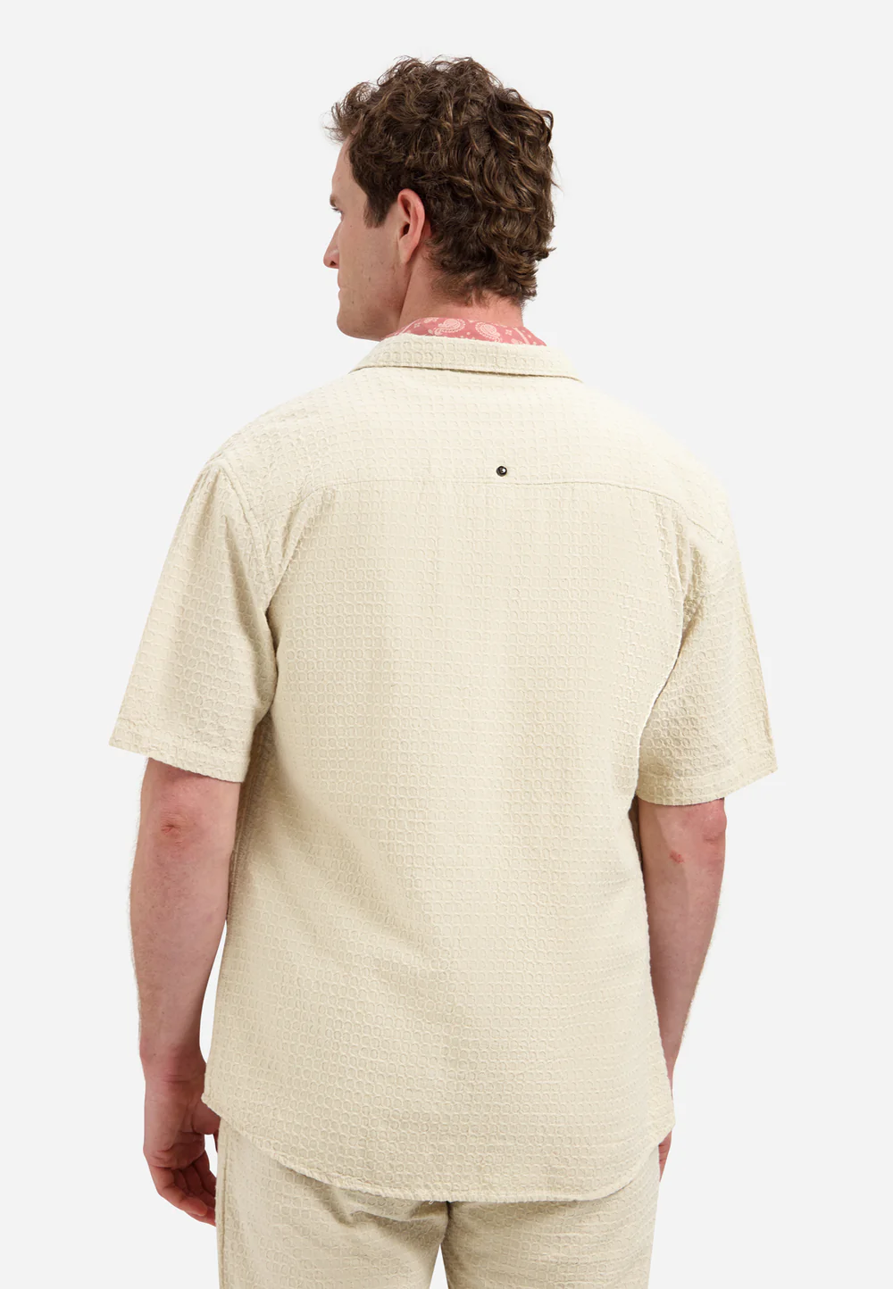 NO EXCESS Baumwoll-Kurzarmhemd mit Struktur in Desert Beige NO EXCESS Baumwoll-Kurzarmhemd mit Struktur in Desert Beige