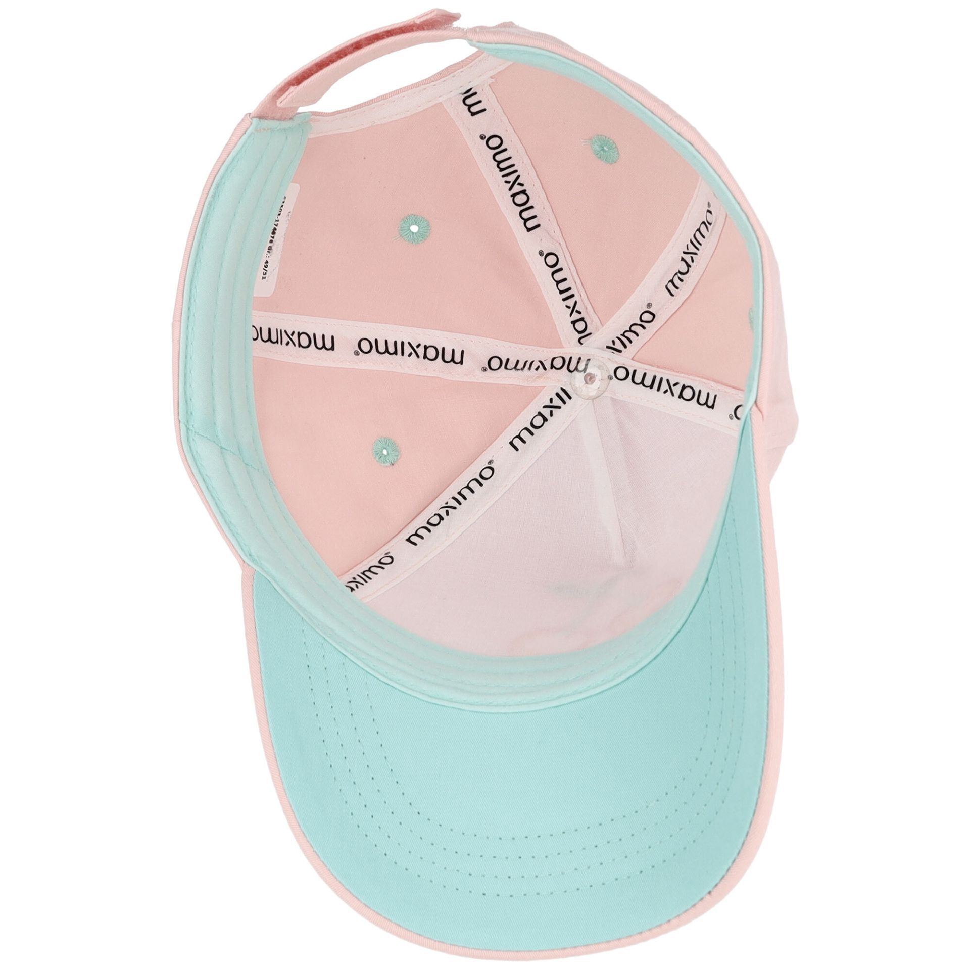 Maximo Cap in Peach Rosa mit Klettverschluß & Stickerei - Kirsche