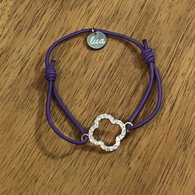 Lua Floris Armband - Elastisch mit Gold Glitzer Charm - Wählen Sie Ihre Farbe 