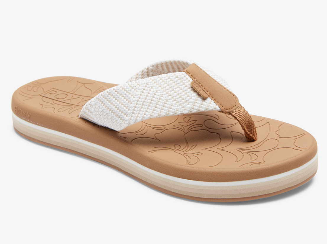 Roxy Colbee Hi Flip Flop Sandalen für Frauen in Natur & Weiß