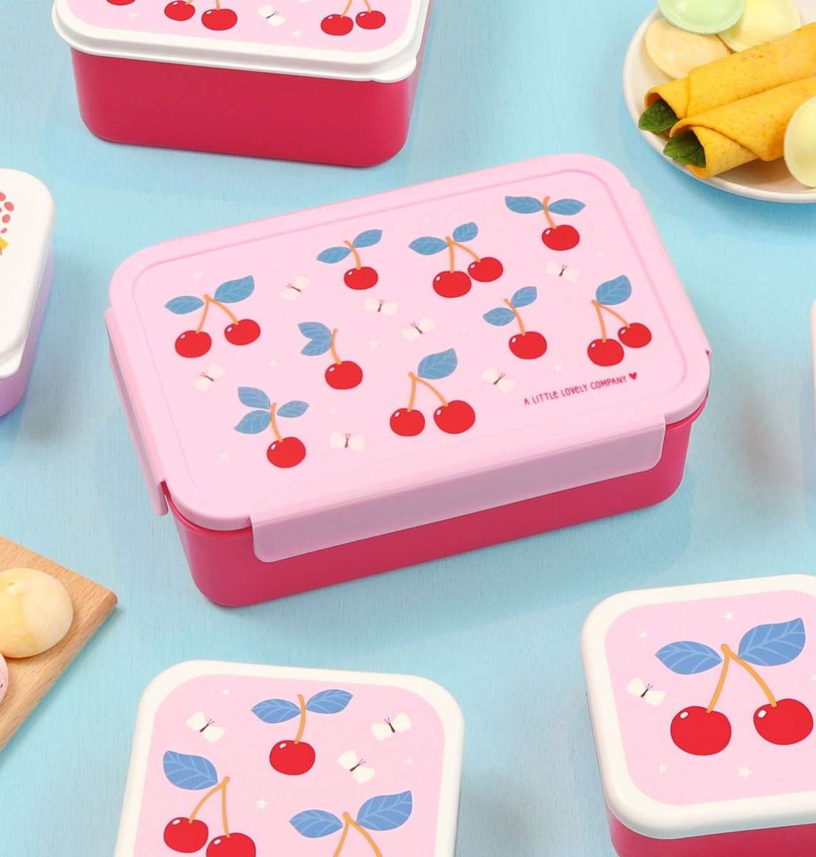 A Little Lovely Company Bento Box Brotzeitbox Lunchbox - Cherry - Kirsche A Little Lovely Company Bento Box Brotzeitbox Lunchbox - Cherry - Kirsche
